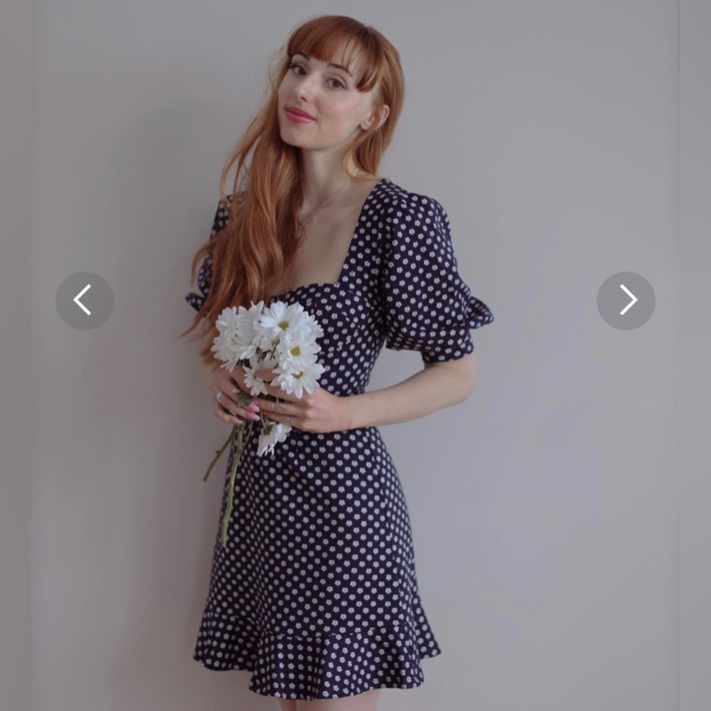 ModCloth x Hutch Navy Daisy My Darling Mini Dress Size 0 NWT